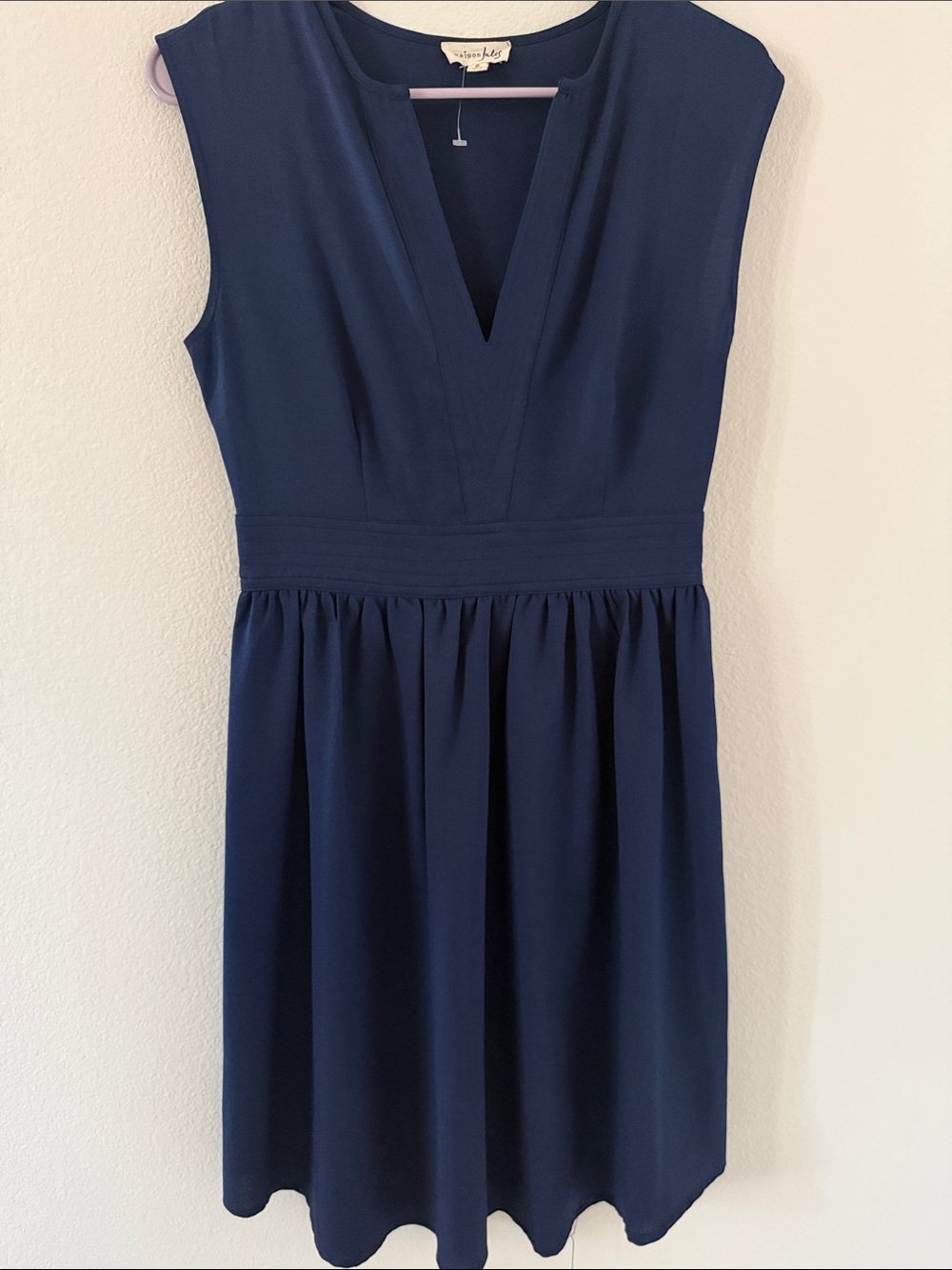 Maison Jules Navy Sleeveless V-Neck Midi Dress
